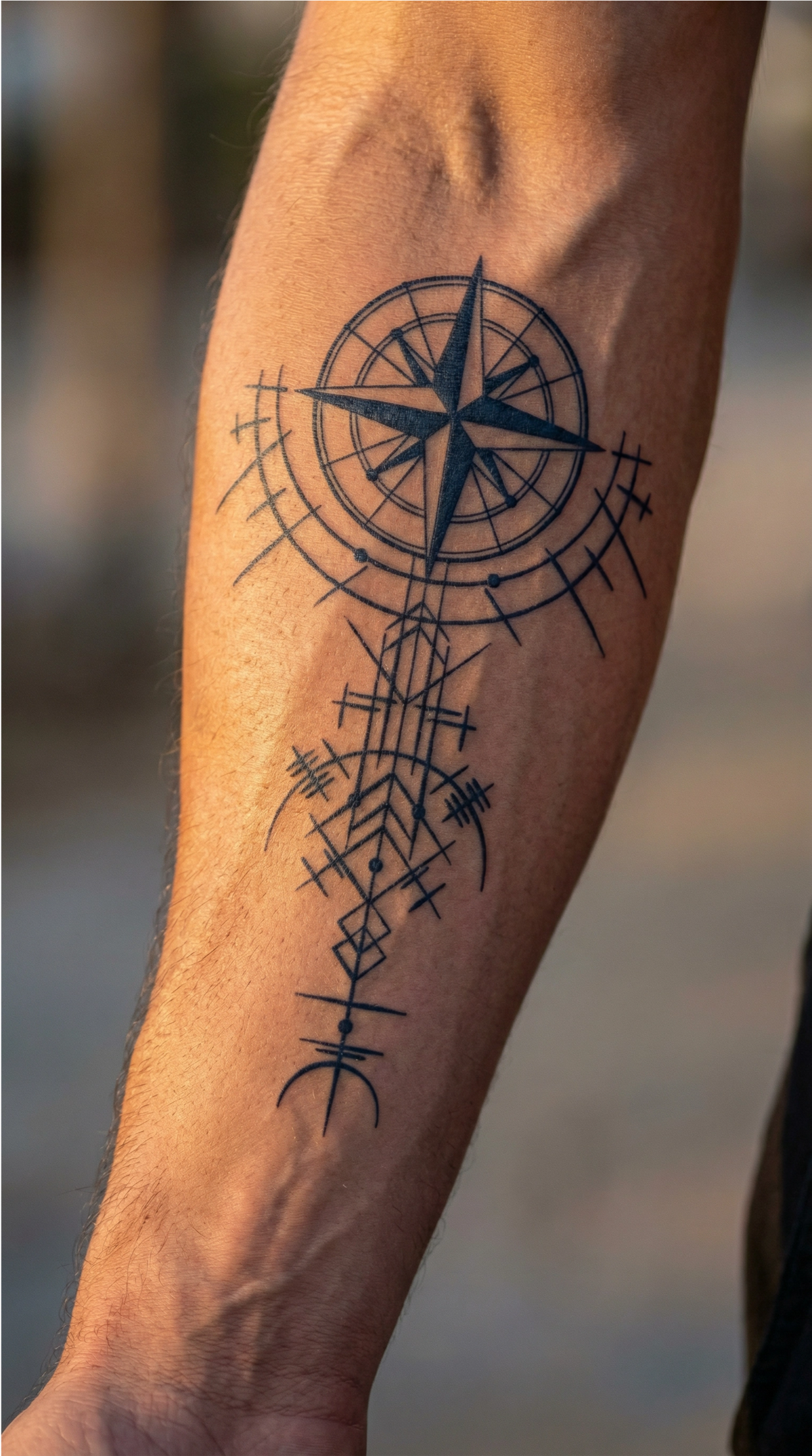 Model de tatuaj temporar tip busolă, potrivit pentru un look de grup la team building
